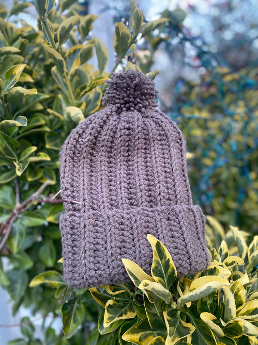 Coffee Brown Crochet Beanie